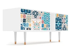 Móvel De Tv| Mueble de TV - 170х69х48 cm - T1 - Moroccan Market, Branco Bege