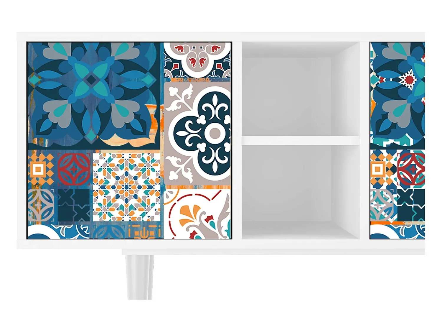 Móvel De Tv| Mueble de TV - 150х69х41 cm - T5 - Moroccan Market, Branco Bege