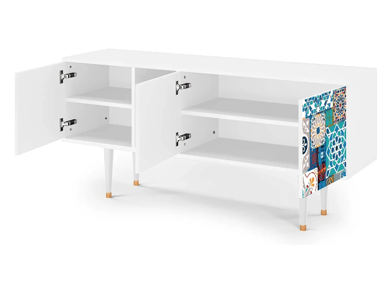 Móvel De Tv| Mueble de TV - 150х69х41 cm - T5 - Moroccan Market, Branco Bege