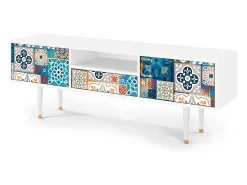 Mueble de TV - 170х59х41 cm - T6 - Moroccan Market, Branco^ Móvel De Tv