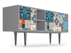 Mueble de TV - 150х69х41 cm - T5 - Moroccan Market, Cinza^ Móvel De Tv
