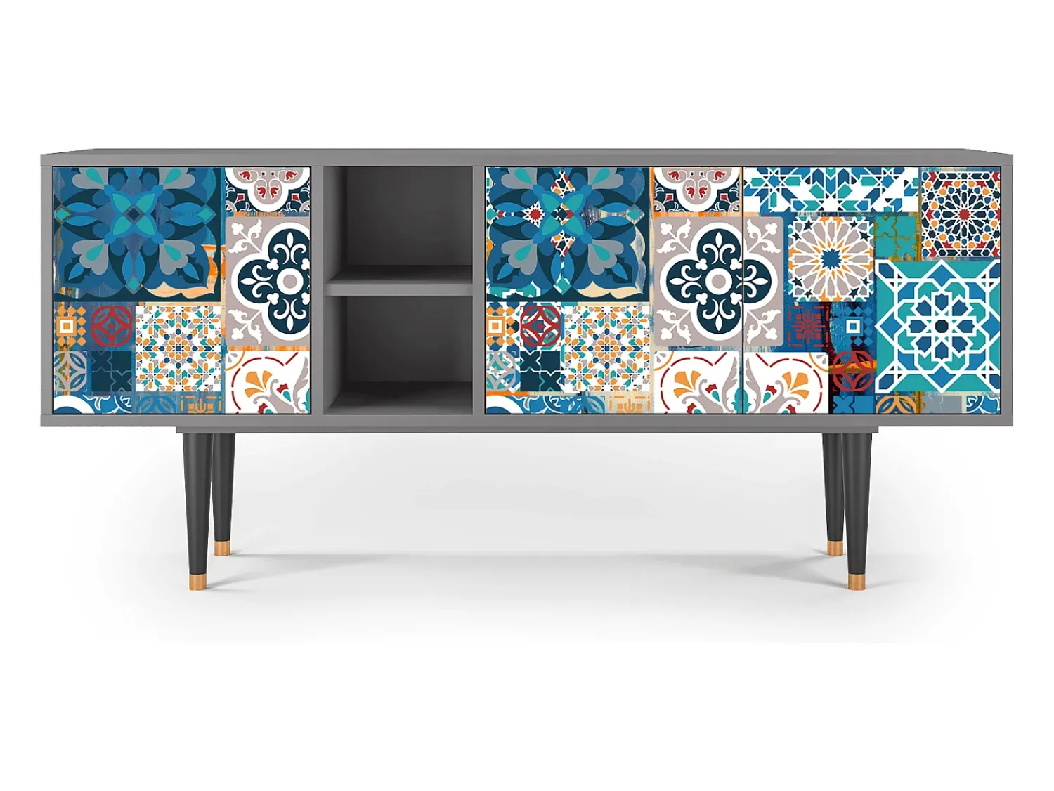 Mueble de TV - 150х69х41 cm - T5 - Moroccan Market, Cinza^ Móvel De Tv