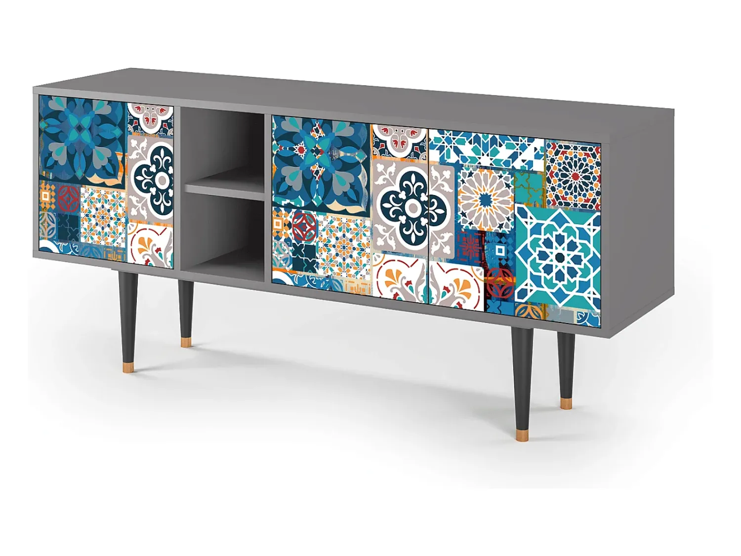 Mueble de TV - 150х69х41 cm - T5 - Moroccan Market, Cinza^ Móvel De Tv