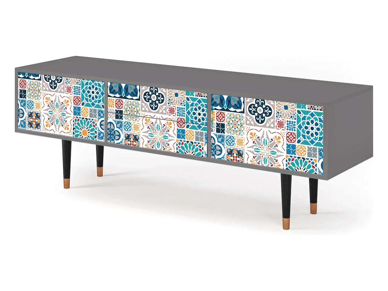 Mueble de TV - 170х59х48 cm - T4 - Moroccan Market, Cinza^ Móvel De Tv
