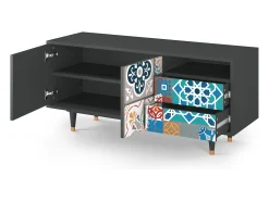 Mueble de TV - 125х56х41 cm - T7 - Moroccan Market, Antracite^ Móvel De Tv