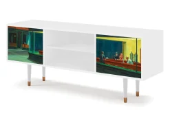 Móvel De Tv* Mueble de TV - 170х69х48 cm - T2 - Nighthawks by Hopper, Branco Bege