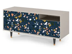 Best Mueble de TV - 125х56х41 cm - T7 - Night Sky Langhterns, Areia Bege