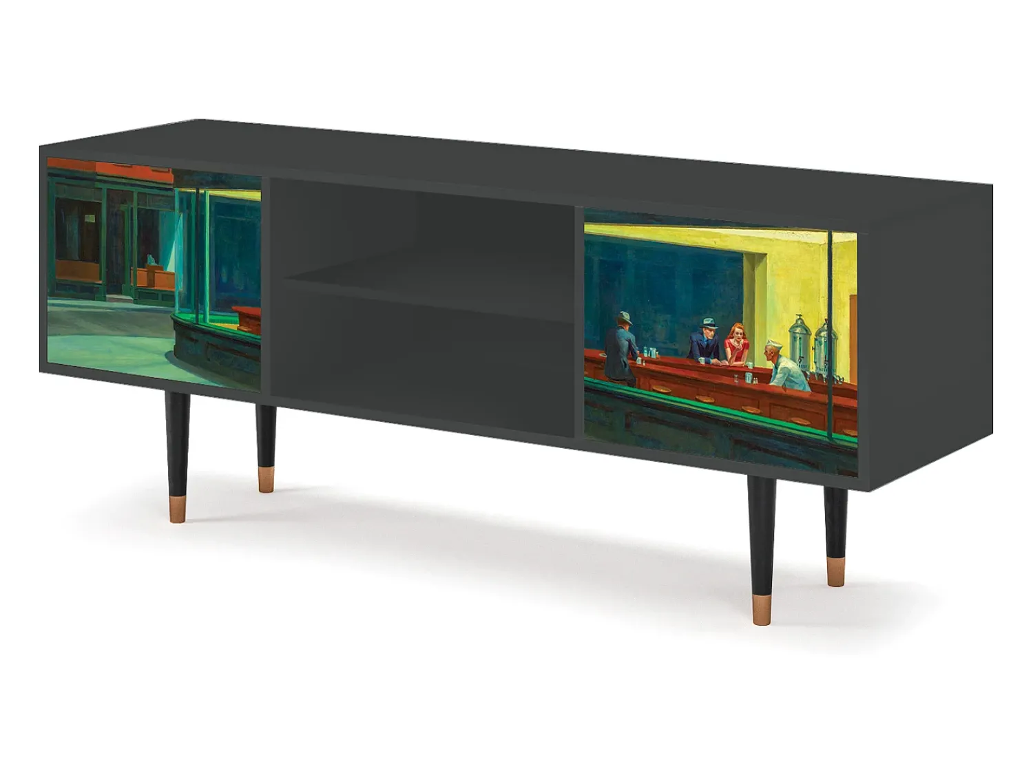 Móvel De Tv| Mueble de TV - 170х69х48 cm - T2 - Nighthawks by Hopper, Antracite Cinza antracite