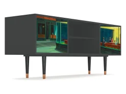 Móvel De Tv| Mueble de TV - 170х69х48 cm - T2 - Nighthawks by Hopper, Antracite Cinza antracite