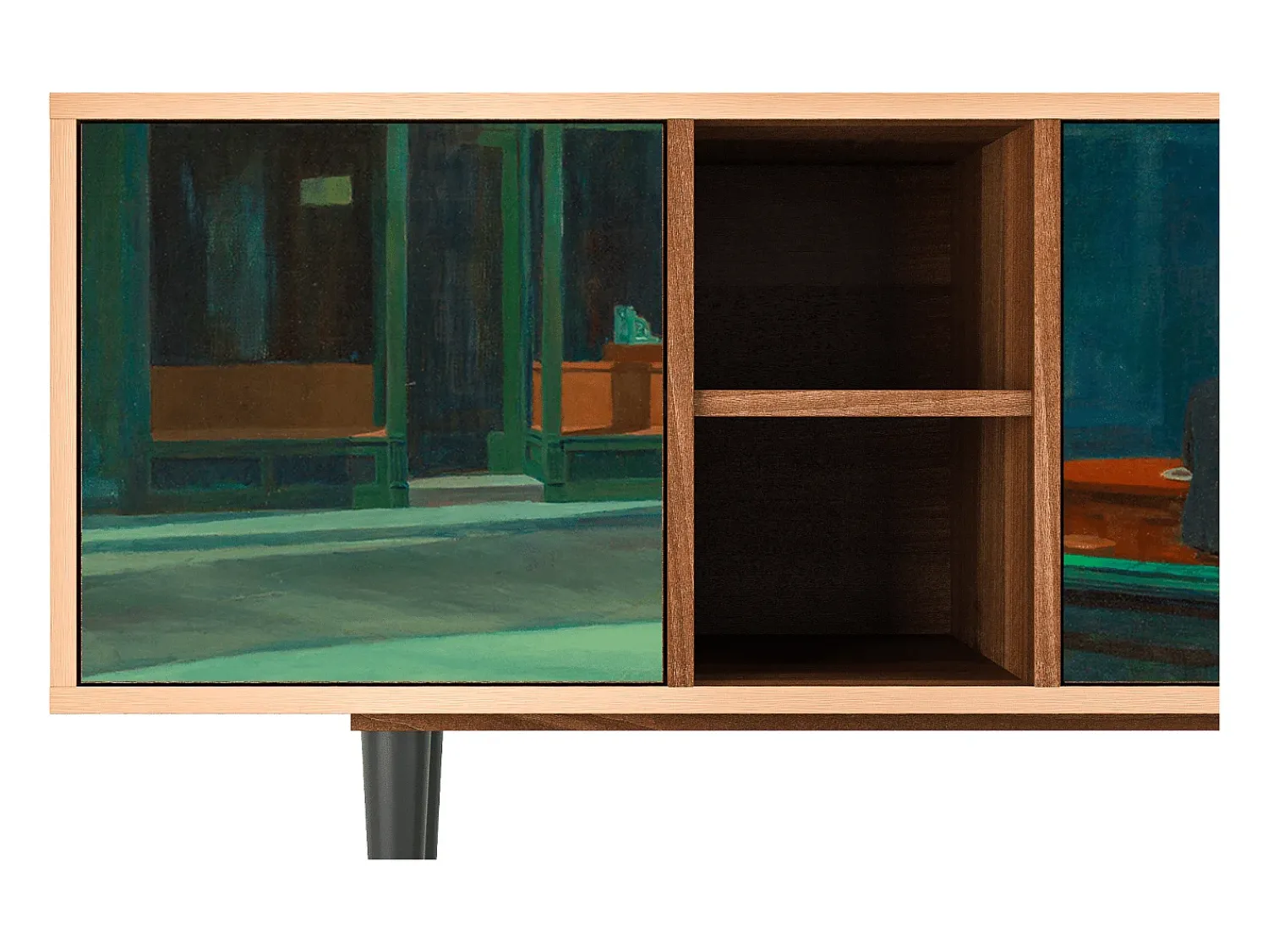 Sale Mueble de TV - 150х69х41 cm - T5 - Nighthawks by Hopper, Nogueira Castanho