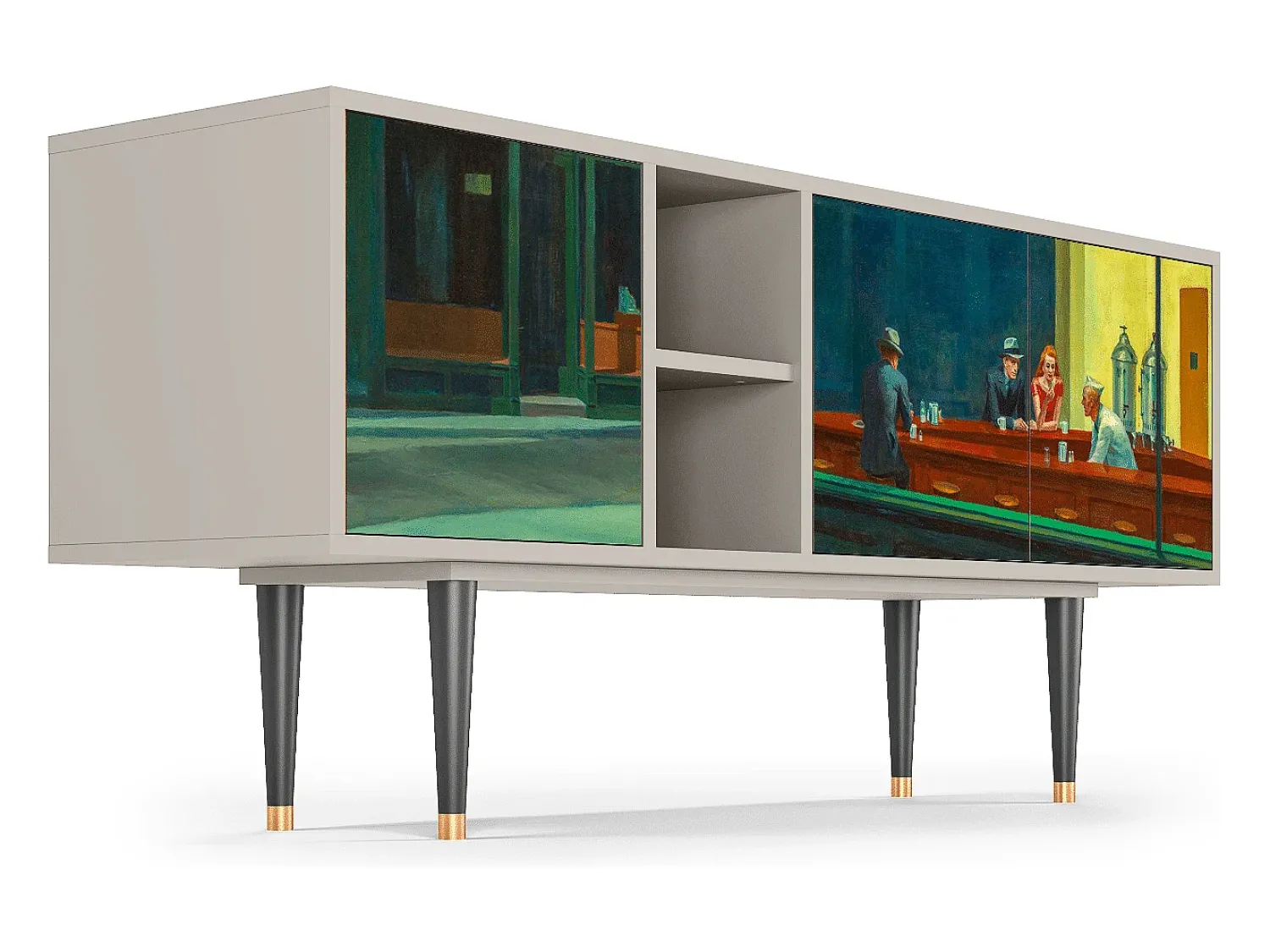 Móvel De Tv* Mueble de TV - 150х69х41 cm - T5 - Nighthawks by Hopper, Areia Bege