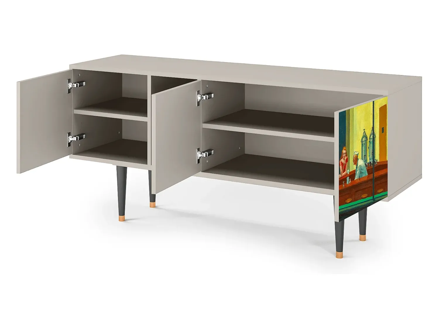 Móvel De Tv* Mueble de TV - 150х69х41 cm - T5 - Nighthawks by Hopper, Areia Bege