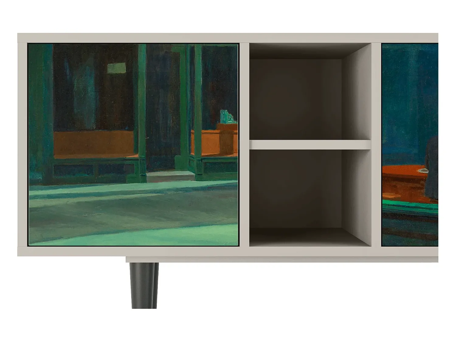 Móvel De Tv* Mueble de TV - 150х69х41 cm - T5 - Nighthawks by Hopper, Areia Bege