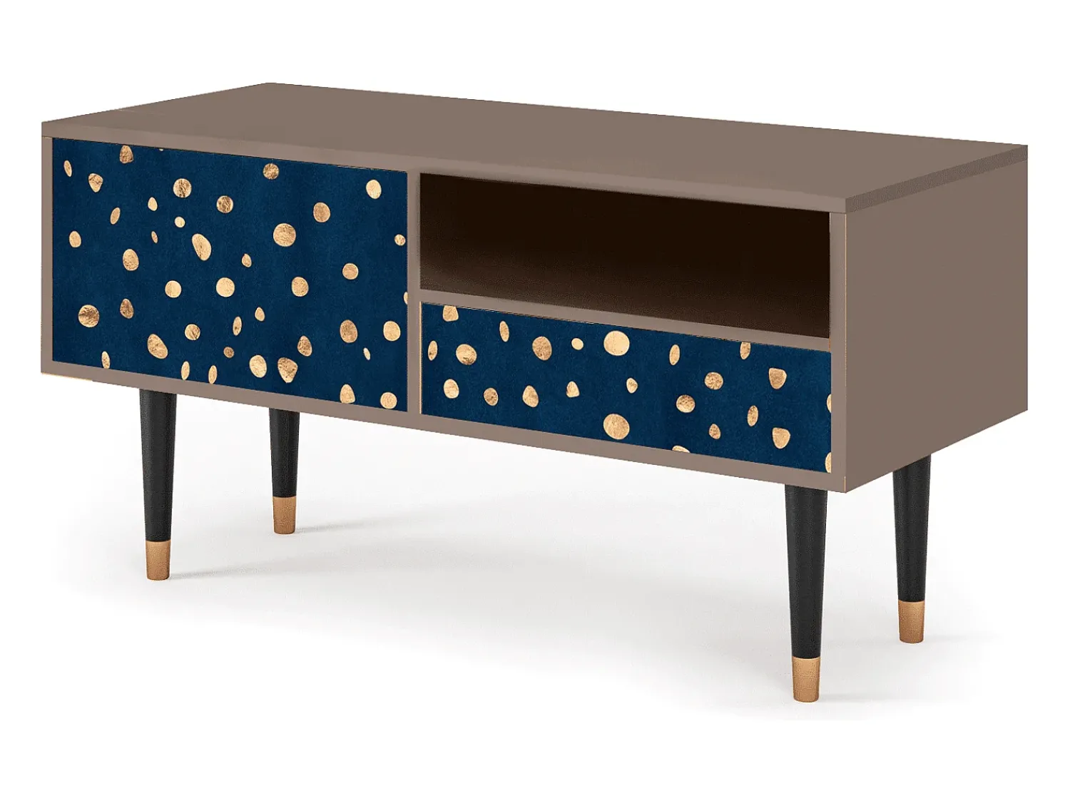 Móvel De Tv| Mueble de TV - 115х59х48 cm - T3 - Night Skies, Latte Bege