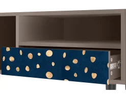 Móvel De Tv| Mueble de TV - 115х59х48 cm - T3 - Night Skies, Latte Bege