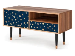 Móvel De Tv| Mueble de TV - 115х59х48 cm - T3 - Night Skies, Nogueira Castanho
