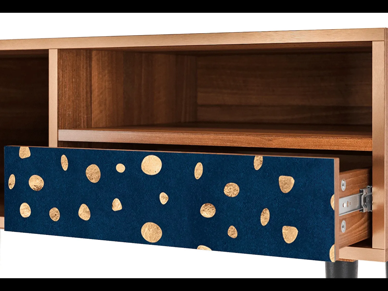 Móvel De Tv| Mueble de TV - 115х59х48 cm - T3 - Night Skies, Nogueira Castanho