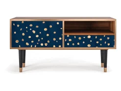Móvel De Tv| Mueble de TV - 115х59х48 cm - T3 - Night Skies, Nogueira Castanho