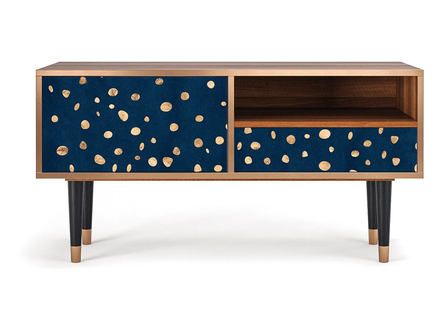 Móvel De Tv| Mueble de TV - 115х59х48 cm - T3 - Night Skies, Nogueira Castanho
