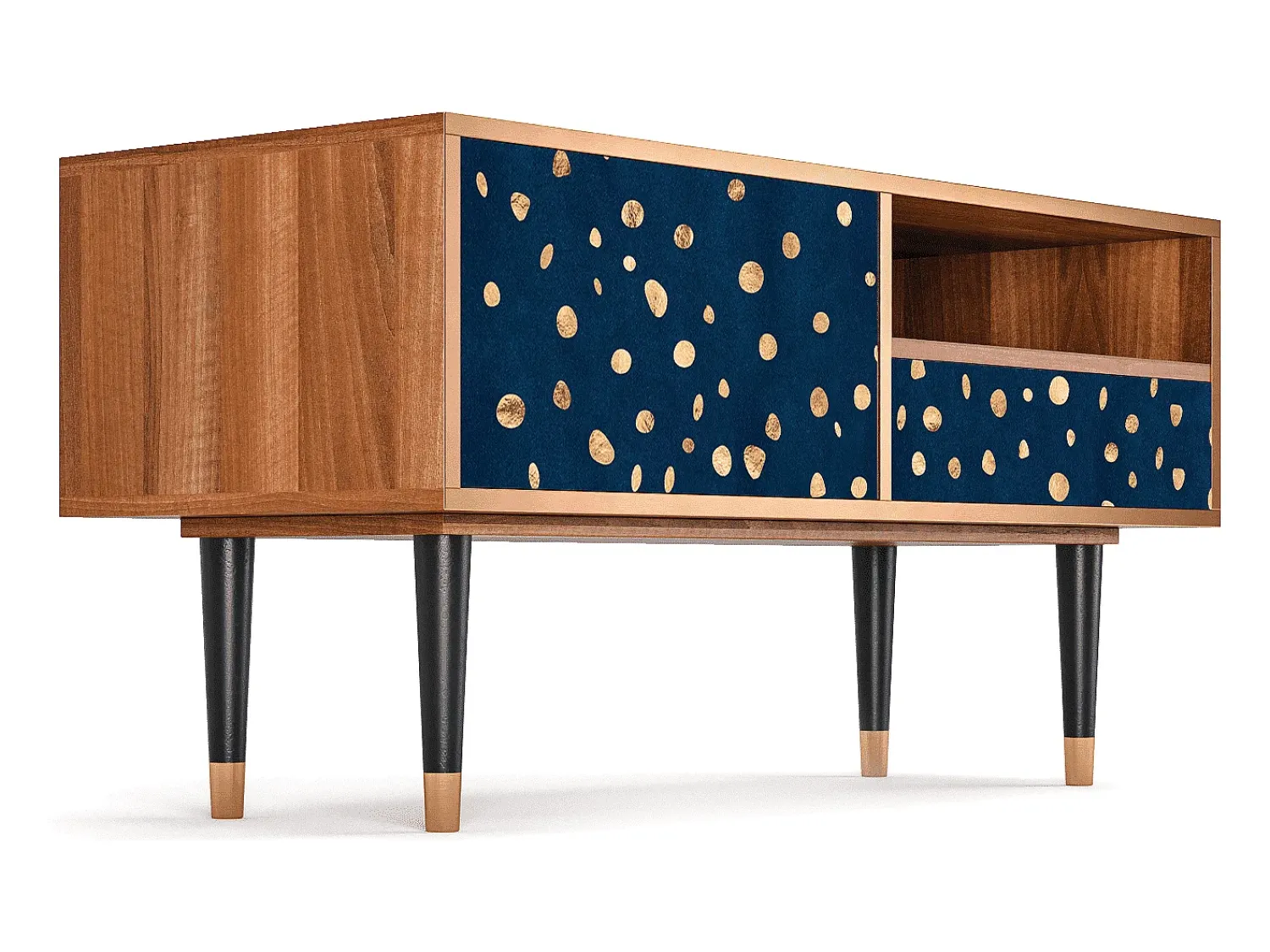 Móvel De Tv| Mueble de TV - 115х59х48 cm - T3 - Night Skies, Nogueira Castanho