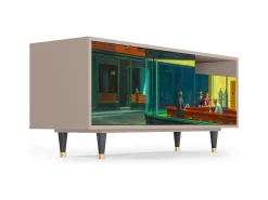 Móvel De Tv* Mueble de TV - 125х56х41 cm - T7 - Nighthawks by Hopper, Latte Bege
