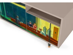 Móvel De Tv* Mueble de TV - 125х56х41 cm - T7 - Nighthawks by Hopper, Latte Bege