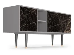 Móvel De Tv* Mueble de TV - 150х69х41 cm - T5 - Night Abyss, Cinza Cinzento