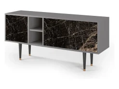 Móvel De Tv* Mueble de TV - 150х69х41 cm - T5 - Night Abyss, Cinza Cinzento