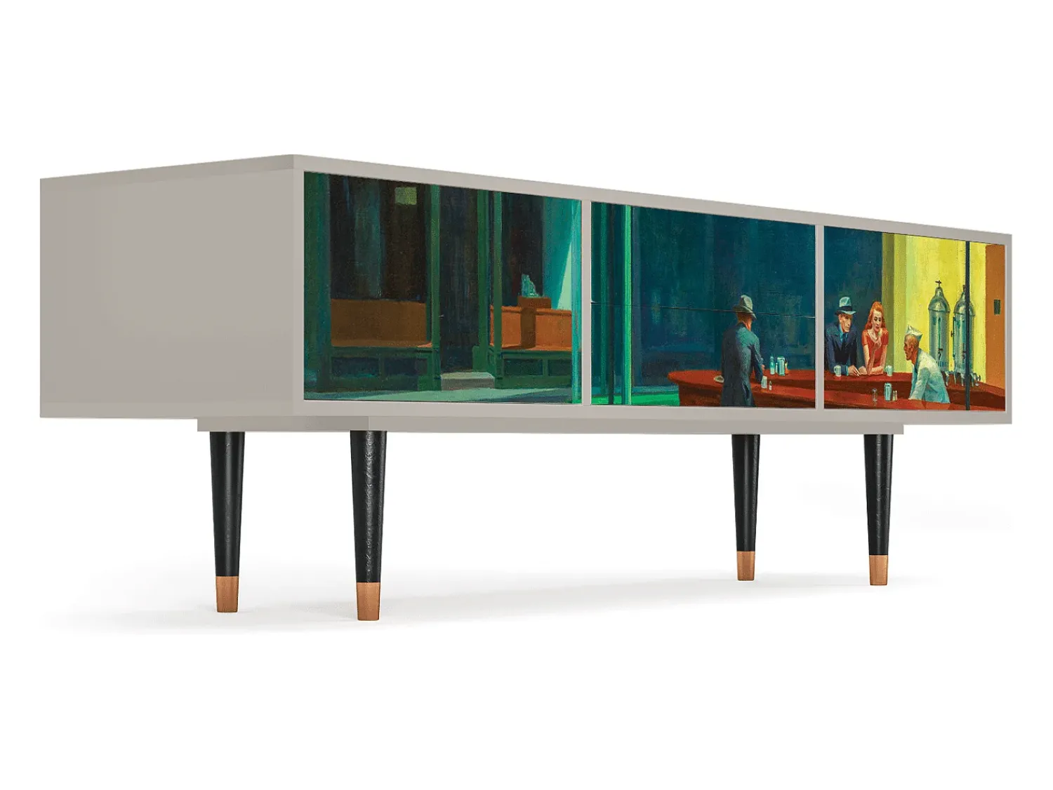 Móvel De Tv* Mueble de TV - 170х59х48 cm - T4 - Nighthawks by Hopper, Areia Bege