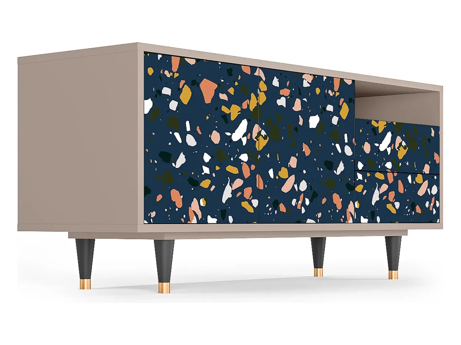 Mueble de TV - 125х56х41 cm - T7 - Night Sky Langhterns, Latte^ Móvel De Tv