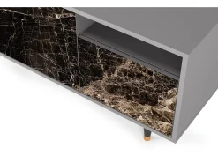 Móvel De Tv* Mueble de TV - 125х56х41 cm - T7 - Night Abyss, Cinza Cinzento