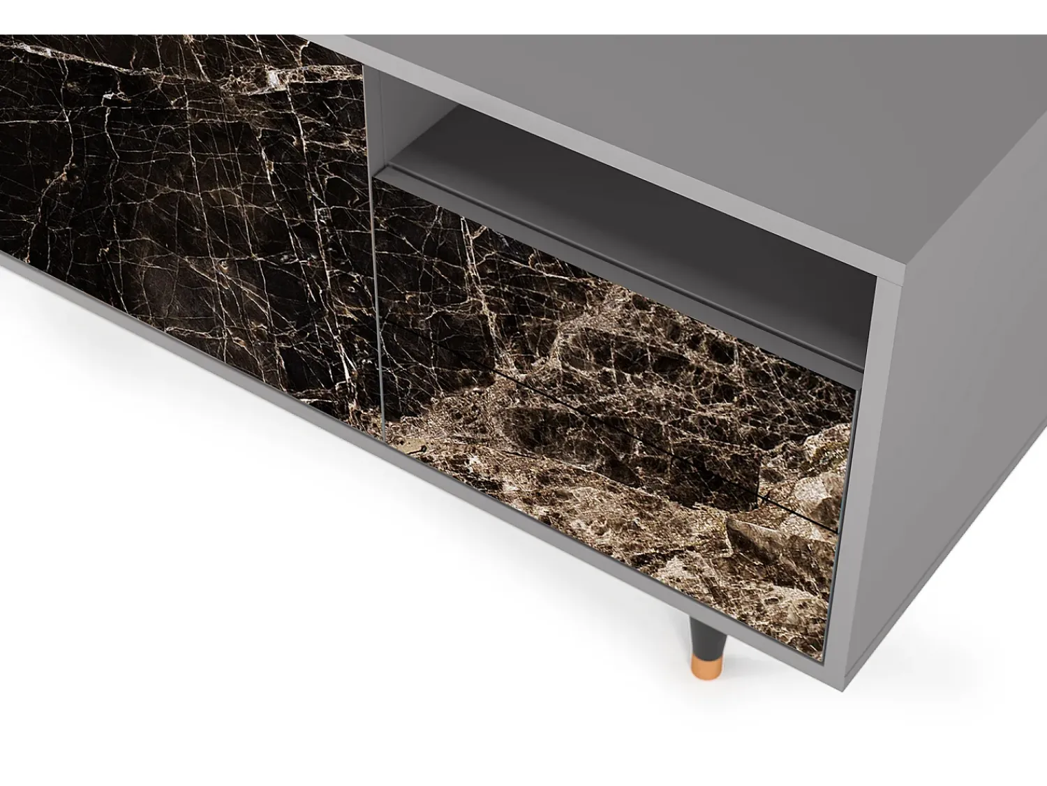 Móvel De Tv* Mueble de TV - 125х56х41 cm - T7 - Night Abyss, Cinza Cinzento