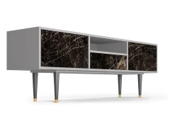 Móvel De Tv* Mueble de TV - 170х59х41 cm - T6 - Night Abyss, Cinza Cinzento