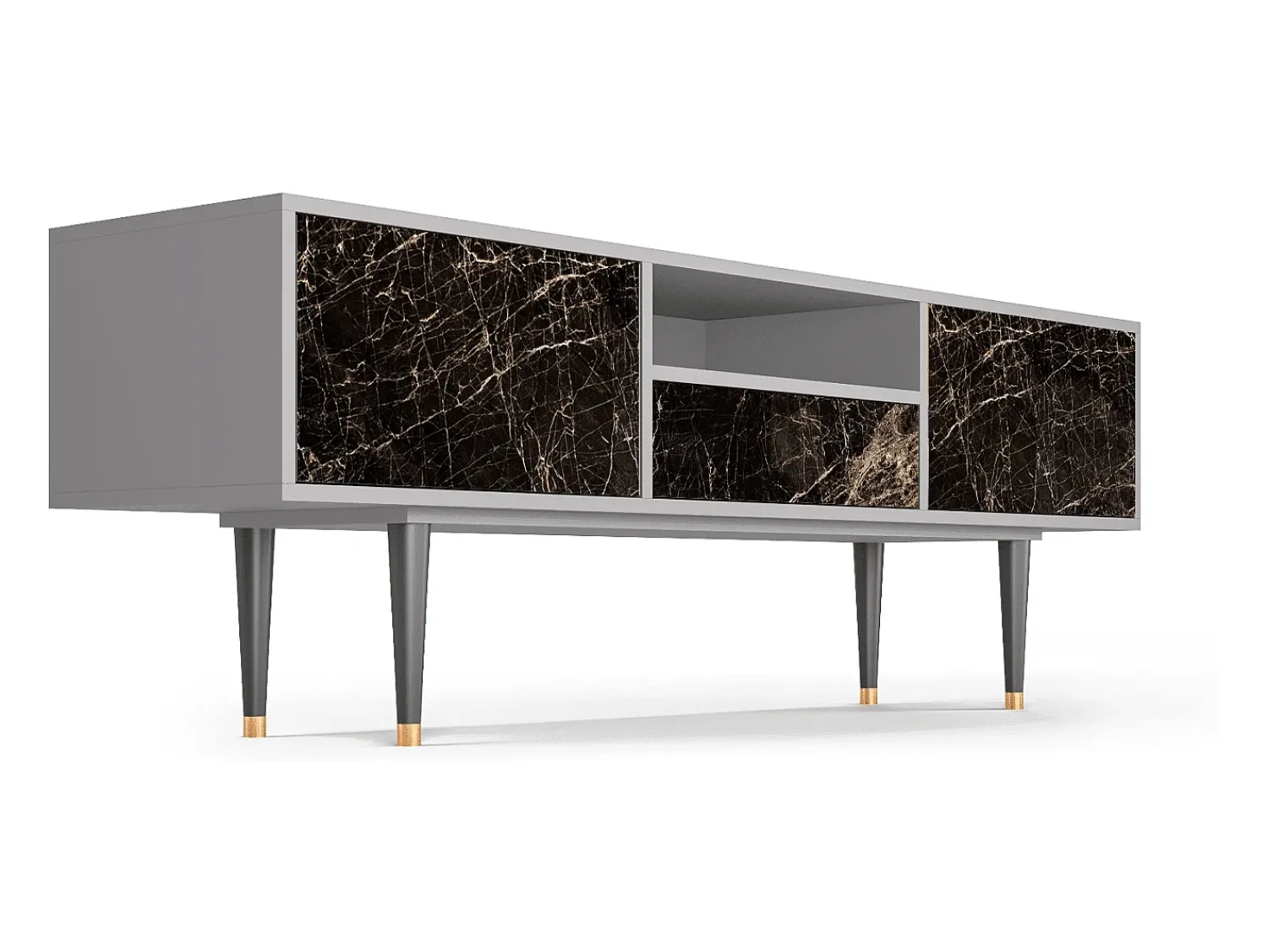 Móvel De Tv* Mueble de TV - 170х59х41 cm - T6 - Night Abyss, Cinza Cinzento