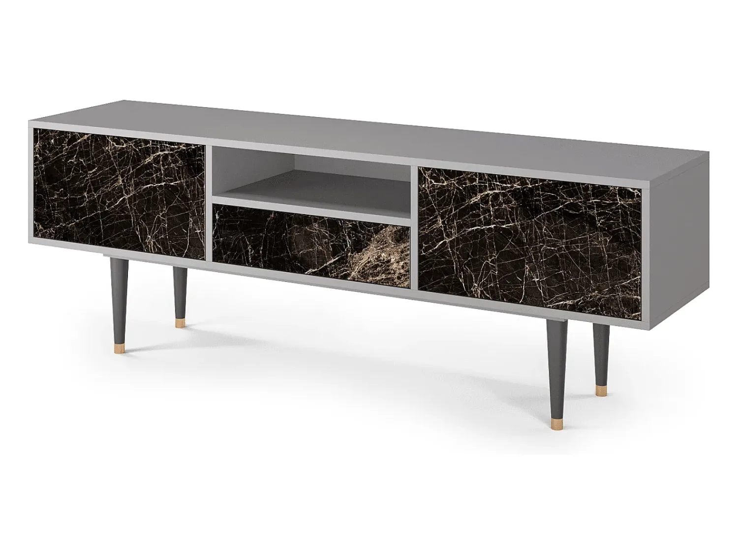 Móvel De Tv* Mueble de TV - 170х59х41 cm - T6 - Night Abyss, Cinza Cinzento