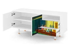 Mueble de TV - 125х56х41 cm - T7 - Nighthawks by Hopper, Branco^ Móvel De Tv