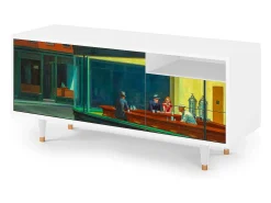 Mueble de TV - 125х56х41 cm - T7 - Nighthawks by Hopper, Branco^ Móvel De Tv