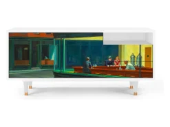 Mueble de TV - 125х56х41 cm - T7 - Nighthawks by Hopper, Branco^ Móvel De Tv