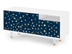 Móvel De Tv* Mueble de TV - 125х56х41 cm - T7 - Night Skies, Branco Bege