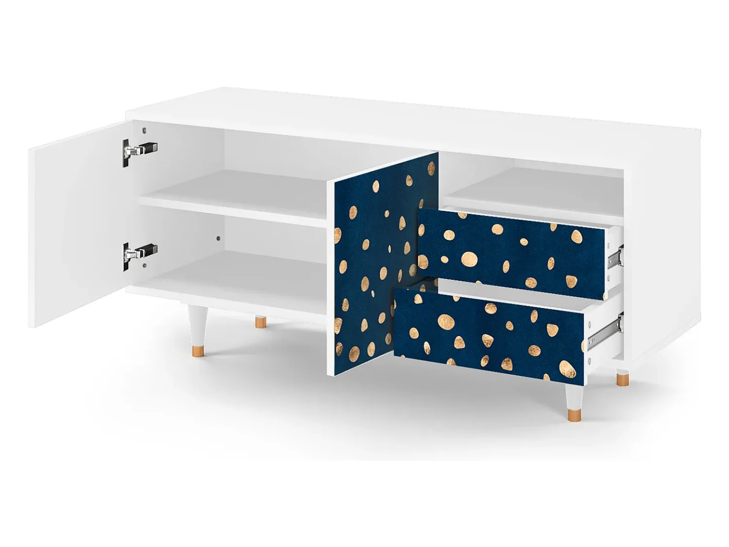 Móvel De Tv* Mueble de TV - 125х56х41 cm - T7 - Night Skies, Branco Bege