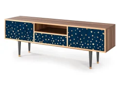 Móvel De Tv* Mueble de TV - 170х59х41 cm - T6 - Night Skies, Nogueira Castanho