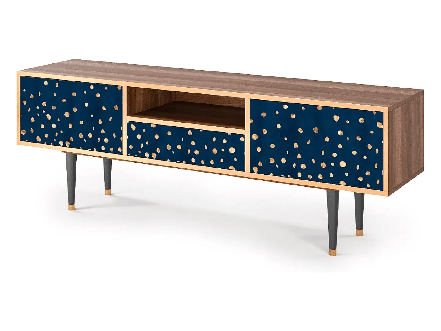 Móvel De Tv* Mueble de TV - 170х59х41 cm - T6 - Night Skies, Nogueira Castanho