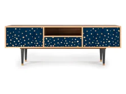 Móvel De Tv* Mueble de TV - 170х59х41 cm - T6 - Night Skies, Nogueira Castanho