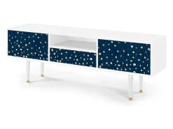 Móvel De Tv| Mueble de TV - 170х59х41 cm - T6 - Night Skies, Branco Bege