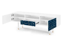 Móvel De Tv| Mueble de TV - 170х59х41 cm - T6 - Night Skies, Branco Bege