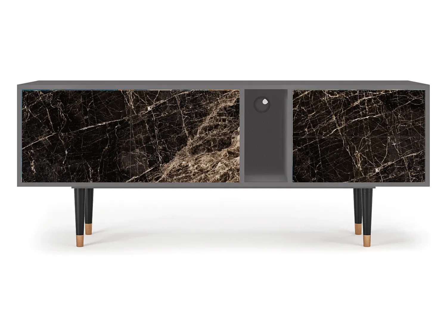 Móvel De Tv* Mueble de TV - 170х69х48 cm - T1 - Night Abyss, Cinza Cinzento