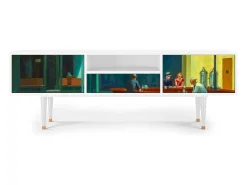 Mueble de TV - 170х59х41 cm - T6 - Nighthawks by Hopper, Branco^ Móvel De Tv