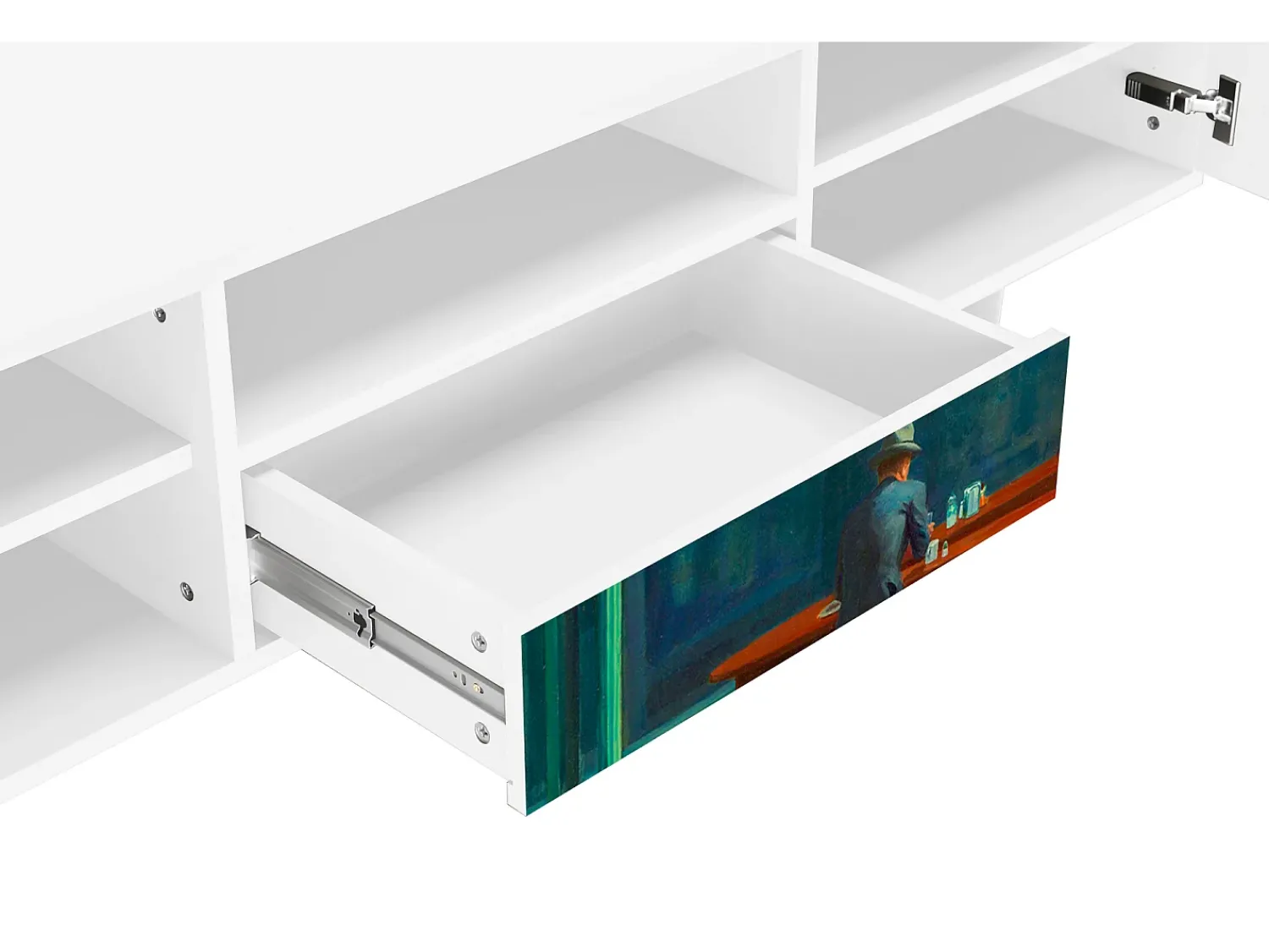 Mueble de TV - 170х59х41 cm - T6 - Nighthawks by Hopper, Branco^ Móvel De Tv