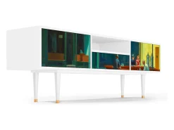 Mueble de TV - 170х59х41 cm - T6 - Nighthawks by Hopper, Branco^ Móvel De Tv