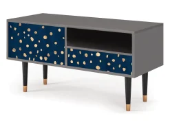 Móvel De Tv* Mueble de TV - 115х59х48 cm - T3 - Night Skies, Cinza Cinzento